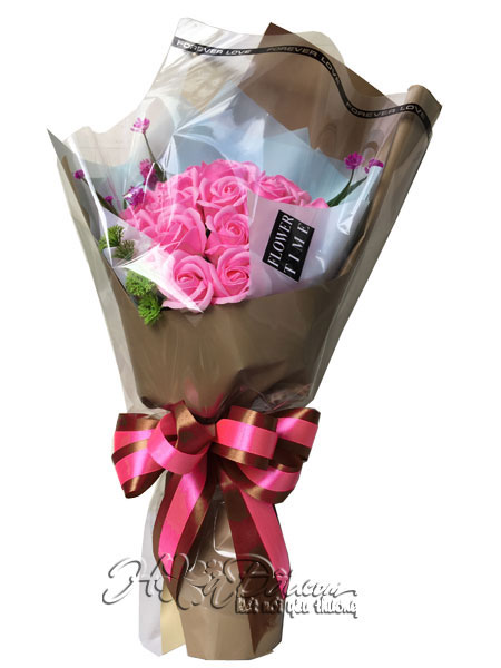Điện hoa tươi và Quà tặng - Bó hoa sáp 12 bông hồng phấn