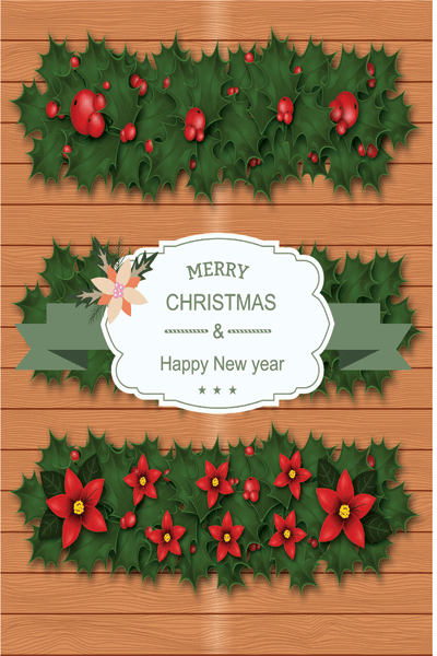 Flowers and Gifts - Merry Christmas Greeting Card III