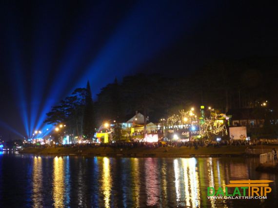 Flower festival in the evening